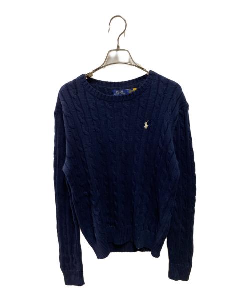 POLO RALPH LAUREN（ポロ・ラルフローレン）POLO RALPH LAUREN (ポロ・ラルフローレン) ケーブルニット ネイビー サイズ:Lの古着・服飾アイテム