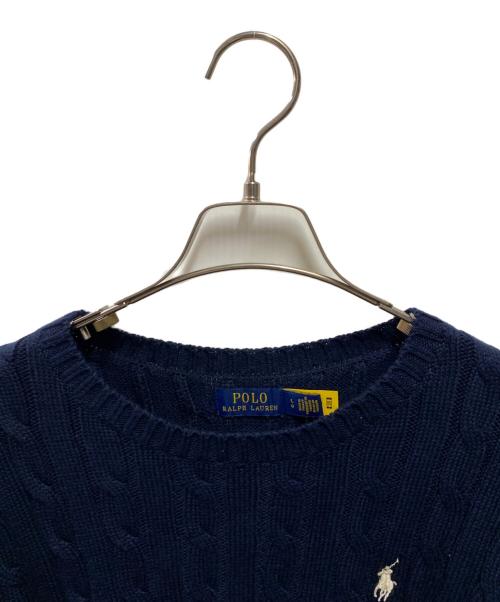 POLO RALPH LAUREN（ポロ・ラルフローレン）POLO RALPH LAUREN (ポロ・ラルフローレン) ケーブルニット ネイビー サイズ:Lの古着・服飾アイテム