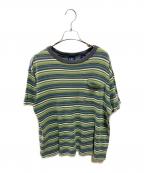 OLD GAPオールドギャップ）の古着「ボーダーポケットＴシャツ」｜グリーン