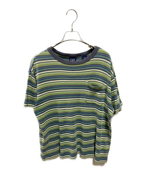 OLD GAP（オールドギャップ）OLD GAP (オールドギャップ) ボーダーポケットＴシャツ グリーン サイズ:Ｌの古着・服飾アイテム