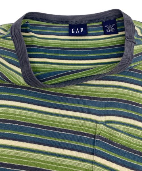OLD GAP（オールドギャップ）OLD GAP (オールドギャップ) ボーダーポケットＴシャツ グリーン サイズ:Ｌの古着・服飾アイテム
