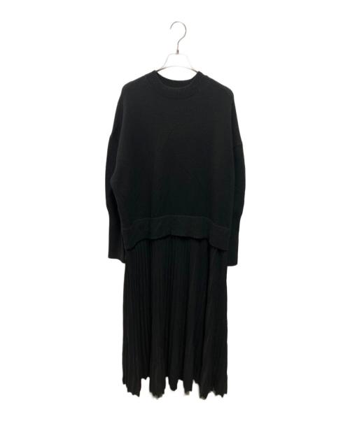Curensology（カレンソロジー）Curensology (カレンソロジー) プリーツドッキングワンピース ブラック サイズ:38の古着・服飾アイテム