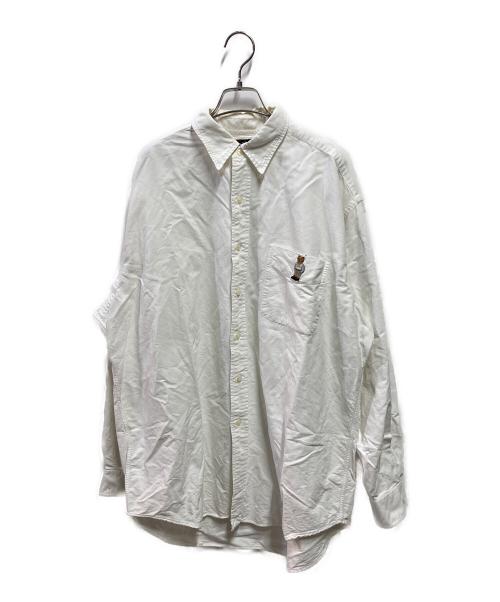 RALPH LAUREN（ラルフローレン）RALPH LAUREN (ラルフローレン) BLAKE ポロベア刺繍シャツ ホワイト サイズ:Ｌの古着・服飾アイテム