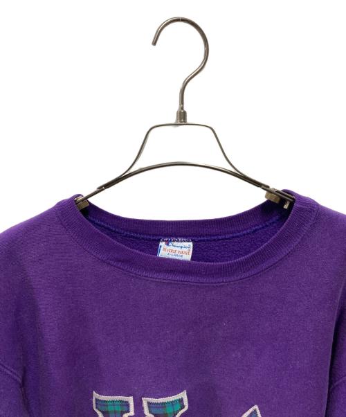 Champion REVERSE WEAVE（チャンピオン リバース ウィーブ）Champion REVERSE WEAVE (チャンピオン リバース ウィーブ) 90sワッペンスウェット パープル サイズ:XLの古着・服飾アイテム