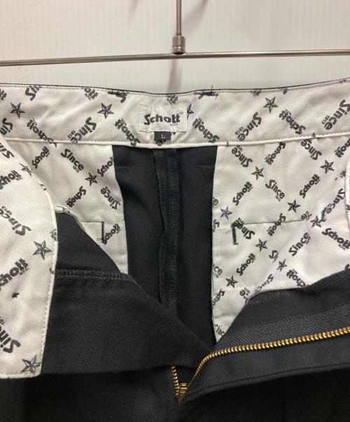 Schott（ショット）Schott (ショット) DOUBLE PLEATED WIDE PANTS ブラック サイズ:Lの古着・服飾アイテム