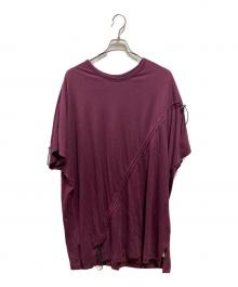 GROUND Y（グラウンドワイ）の古着「C/MO JERSEY DRAWCORD FRENCH SLEEVE T-SHIRT」｜ボルドー