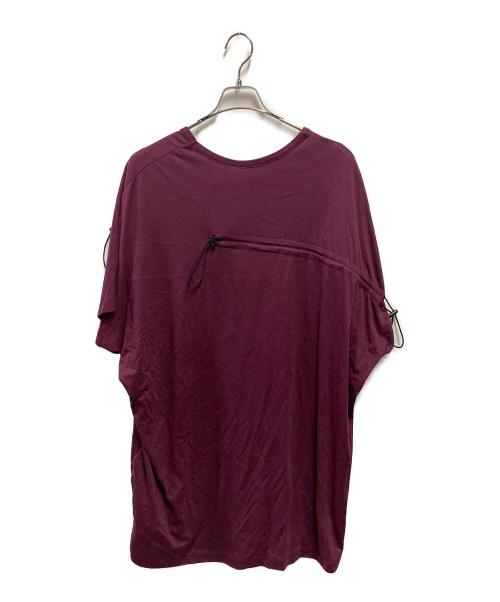 GROUND Y（グラウンドワイ）GROUND Y (グラウンドワイ) C/MO JERSEY DRAWCORD FRENCH SLEEVE T-SHIRT ボルドー サイズ:3の古着・服飾アイテム