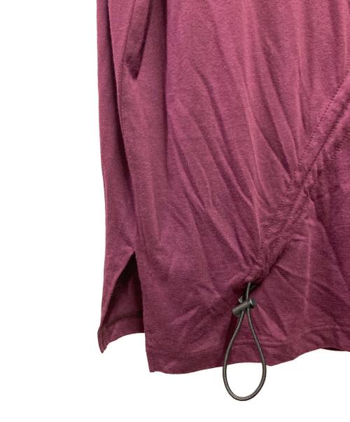 GROUND Y（グラウンドワイ）GROUND Y (グラウンドワイ) C/MO JERSEY DRAWCORD FRENCH SLEEVE T-SHIRT ボルドー サイズ:3の古着・服飾アイテム