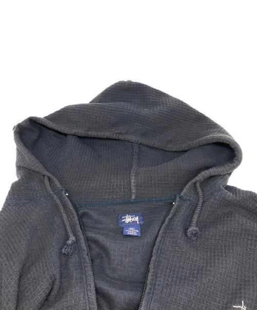 stussy（ステューシー）stussy (ステューシー) 90’Ｓ サーマルジップパーカー ネイビー サイズ:ＸＬの古着・服飾アイテム