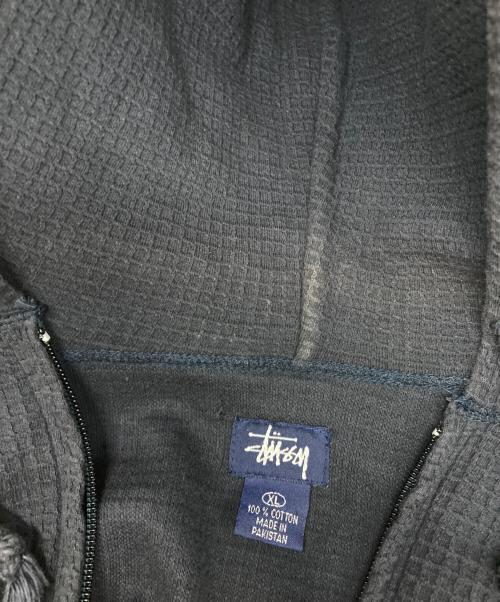 stussy（ステューシー）stussy (ステューシー) 90’Ｓ サーマルジップパーカー ネイビー サイズ:ＸＬの古着・服飾アイテム