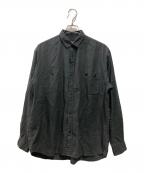 AUBERGEオーベルジュ）の古着「リネン混シャツ」｜ブラック