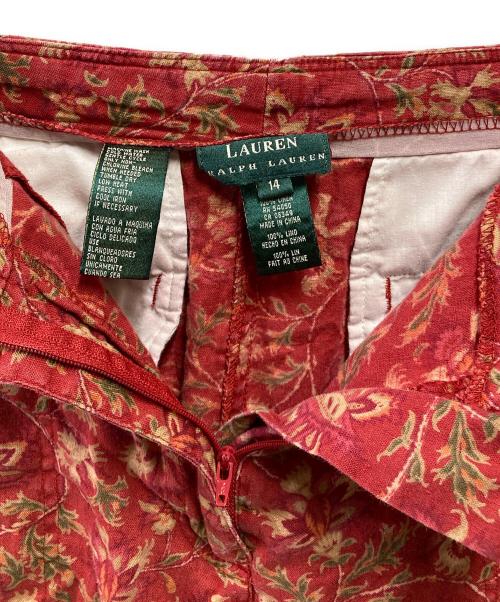 LAUREN RALPH LAUREN（ローレンラルフローレン）LAUREN RALPH LAUREN (ローレンラルフローレン) リネンショーツ レッド サイズ:14の古着・服飾アイテム
