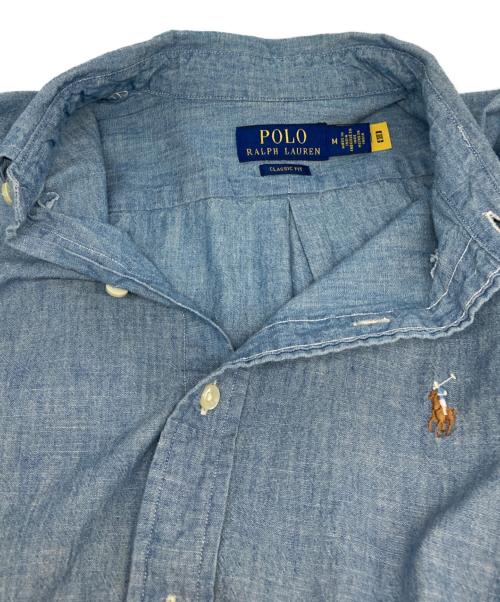 POLO RALPH LAUREN（ポロ・ラルフローレン）POLO RALPH LAUREN (ポロ・ラルフローレン) シャンブレーシャツ ブルー サイズ:Ｍの古着・服飾アイテム