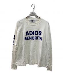 Perfect ribs×A LOVE MOVEMENT（パーフェクトリブス×アラブモーメント）の古着「ADIOS SENORITA & HAPPY EXPLOREプリントカットソー」｜ホワイト