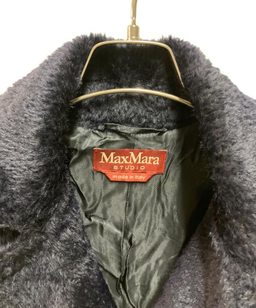 Max Mara Studio（マックスマーラ ストゥディオ）Max Mara Studio (マックスマーラ ストゥディオ) アルパカウールシャギーコート ネイビー サイズ:34の古着・服飾アイテム