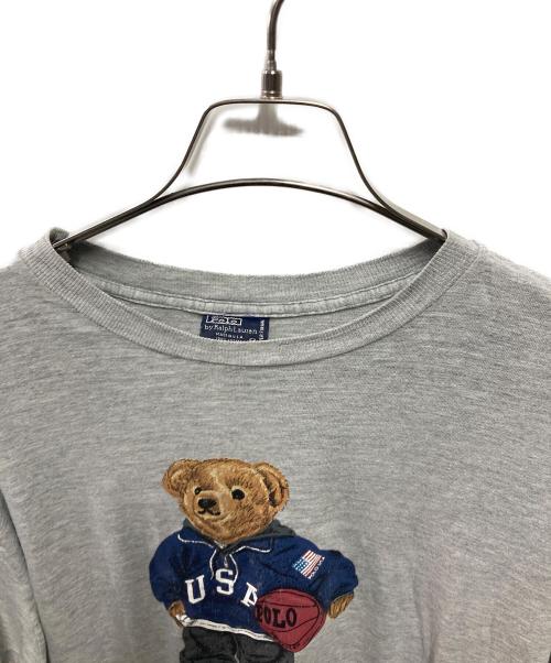 POLO RALPH LAUREN（ポロ・ラルフローレン）POLO RALPH LAUREN (ポロ・ラルフローレン) 90's ポロベアプリントTシャツ グレー サイズ:Mの古着・服飾アイテム