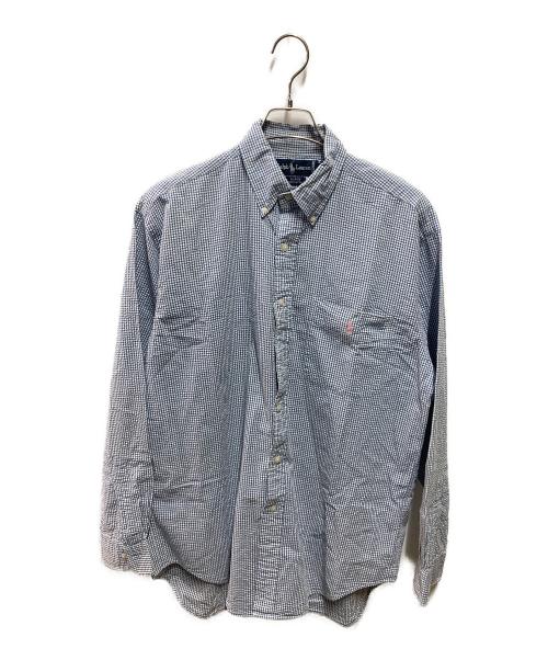 RALPH LAUREN（ラルフローレン）RALPH LAUREN (ラルフローレン) BLAKE シアサッカーシャツ ホワイト×ブルー サイズ:Mの古着・服飾アイテム