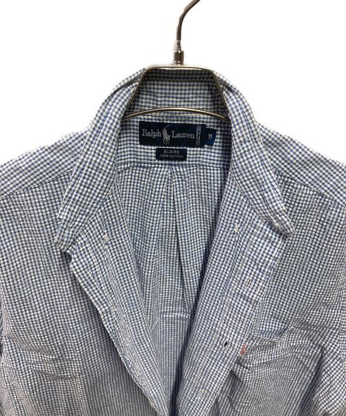 RALPH LAUREN（ラルフローレン）RALPH LAUREN (ラルフローレン) BLAKE シアサッカーシャツ ホワイト×ブルー サイズ:Mの古着・服飾アイテム