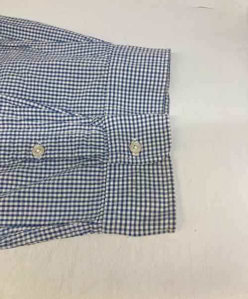 RALPH LAUREN（ラルフローレン）RALPH LAUREN (ラルフローレン) BLAKE シアサッカーシャツ ホワイト×ブルー サイズ:Mの古着・服飾アイテム