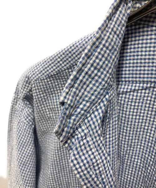 RALPH LAUREN（ラルフローレン）RALPH LAUREN (ラルフローレン) BLAKE シアサッカーシャツ ホワイト×ブルー サイズ:Mの古着・服飾アイテム