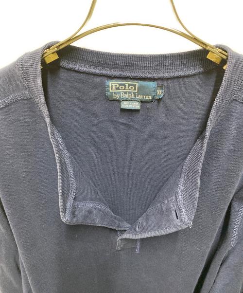 POLO RALPH LAUREN（ポロ・ラルフローレン）POLO RALPH LAUREN (ポロ・ラルフローレン) 90's ヘンリーネックカットソー ネイビー サイズ:XLの古着・服飾アイテム