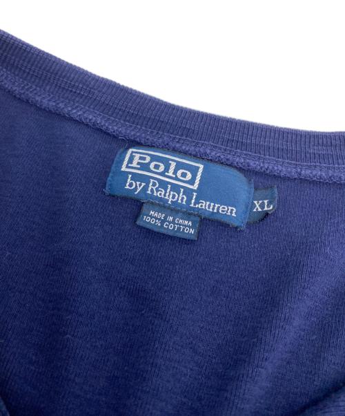 POLO RALPH LAUREN（ポロ・ラルフローレン）POLO RALPH LAUREN (ポロ・ラルフローレン) 90's ヘンリーネックカットソー ネイビー サイズ:XLの古着・服飾アイテム