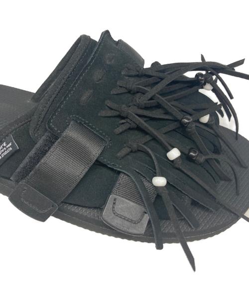 suicoke（スイコック）suicoke (スイコック) フリンジ ストラップ サンダル ブラック サイズ:27の古着・服飾アイテム