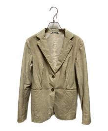 JIL SANDER（ジルサンダー）の古着「00's レザージャケット」｜グリーン