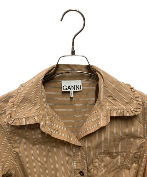 GANNI（ガニー）GANNI (ガニー) フリルシャツ ブラウン サイズ:36の古着・服飾アイテム