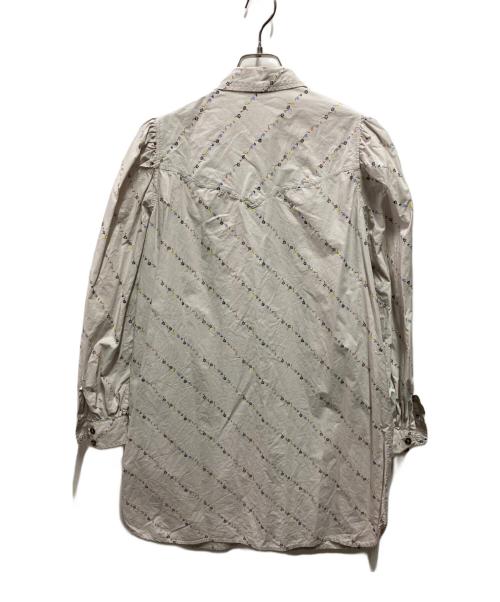 GANNI（ガニー）GANNI (ガニー) パフスリーブ花柄ワンピース グレー サイズ:34の古着・服飾アイテム