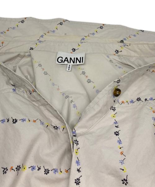 GANNI（ガニー）GANNI (ガニー) パフスリーブ花柄ワンピース グレー サイズ:34の古着・服飾アイテム
