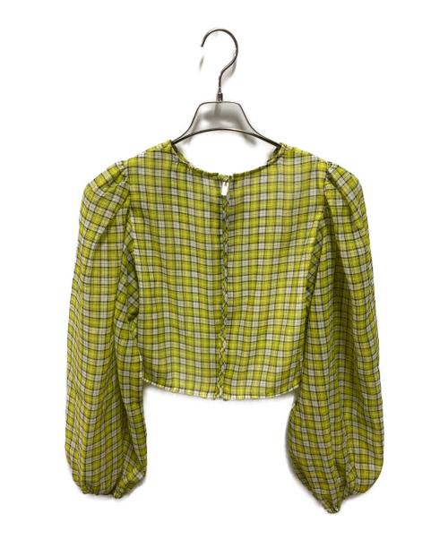GANNI（ガニー）GANNI (ガニー) Organza Wide Sleeves Fitted Blouse グリーン サイズ:34の古着・服飾アイテム