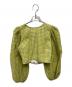 GANNI（ガニー）の古着「Organza Wide Sleeves Fitted Blouse」｜グリーン