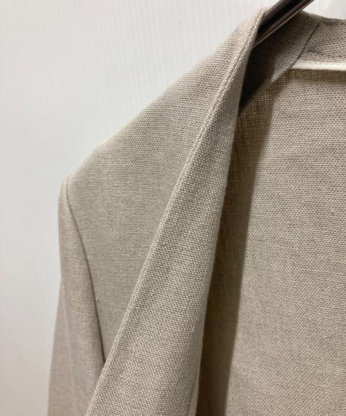 ATON（エイトン）ATON (エイトン) リネンノーカラージャケット ベージュ サイズ:1の古着・服飾アイテム