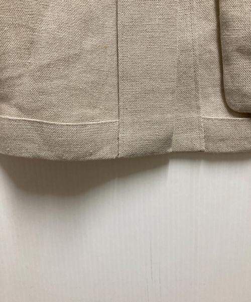 ATON（エイトン）ATON (エイトン) リネンノーカラージャケット ベージュ サイズ:1の古着・服飾アイテム
