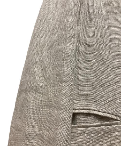 ATON（エイトン）ATON (エイトン) リネンノーカラージャケット ベージュ サイズ:1の古着・服飾アイテム