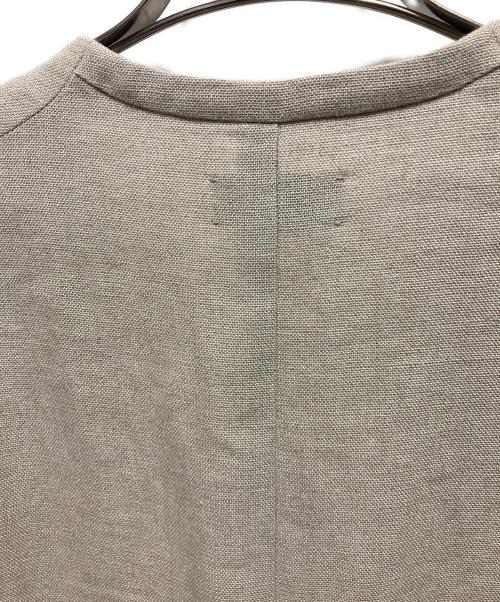 ATON（エイトン）ATON (エイトン) リネンノーカラージャケット ベージュ サイズ:1の古着・服飾アイテム