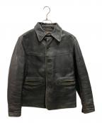 RRLダブルアールエル）の古着「MOORHOUSE LEATHER JACKET レザーカーコート」｜ブラック