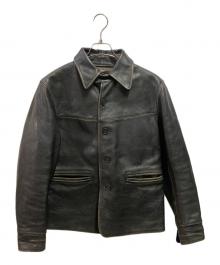 RRL（ダブルアールエル）の古着「MOORHOUSE LEATHER JACKET レザーカーコート」｜ブラック