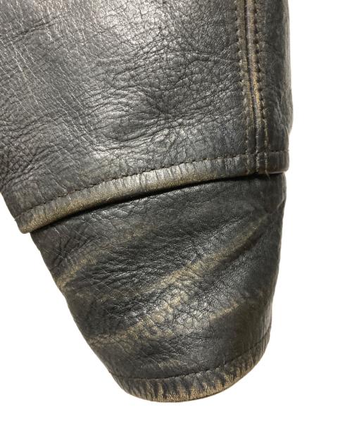RRL（ダブルアールエル）RRL (ダブルアールエル) MOORHOUSE LEATHER JACKET レザーカーコート ブラック サイズ:Ｓの古着・服飾アイテム
