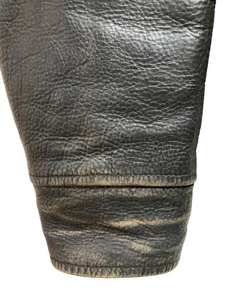 RRL（ダブルアールエル）RRL (ダブルアールエル) MOORHOUSE LEATHER JACKET レザーカーコート ブラック サイズ:Ｓの古着・服飾アイテム