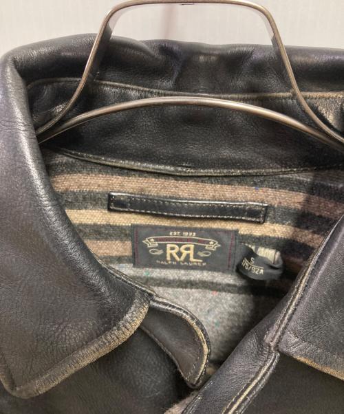 RRL（ダブルアールエル）RRL (ダブルアールエル) MOORHOUSE LEATHER JACKET レザーカーコート ブラック サイズ:Ｓの古着・服飾アイテム