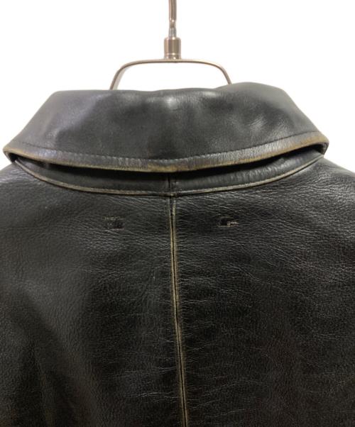 RRL（ダブルアールエル）RRL (ダブルアールエル) MOORHOUSE LEATHER JACKET レザーカーコート ブラック サイズ:Ｓの古着・服飾アイテム