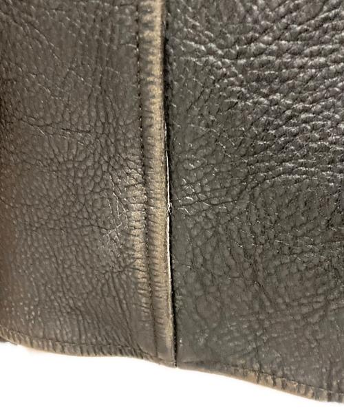 RRL（ダブルアールエル）RRL (ダブルアールエル) MOORHOUSE LEATHER JACKET レザーカーコート ブラック サイズ:Ｓの古着・服飾アイテム