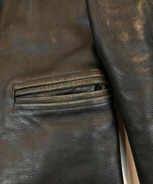 RRL（ダブルアールエル）RRL (ダブルアールエル) MOORHOUSE LEATHER JACKET レザーカーコート ブラック サイズ:Ｓの古着・服飾アイテム