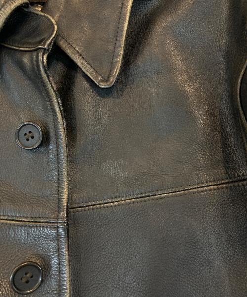 RRL（ダブルアールエル）RRL (ダブルアールエル) MOORHOUSE LEATHER JACKET レザーカーコート ブラック サイズ:Ｓの古着・服飾アイテム