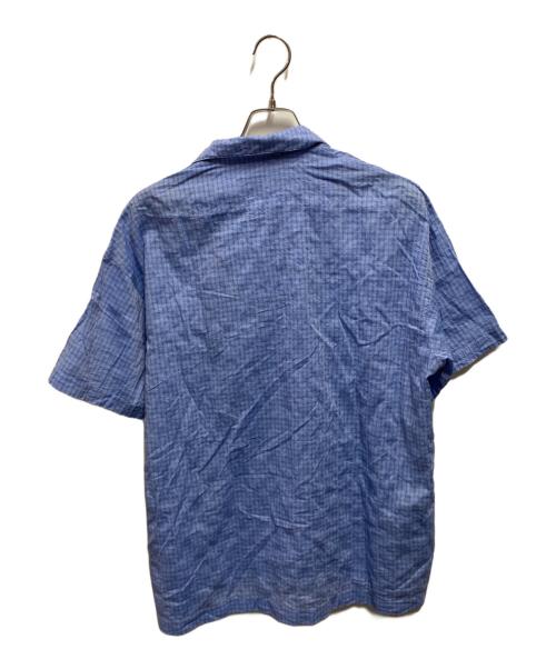BoTT（ボット）BoTT (ボット) Windowpane S/S Shirt ブルー サイズ:Ｍの古着・服飾アイテム