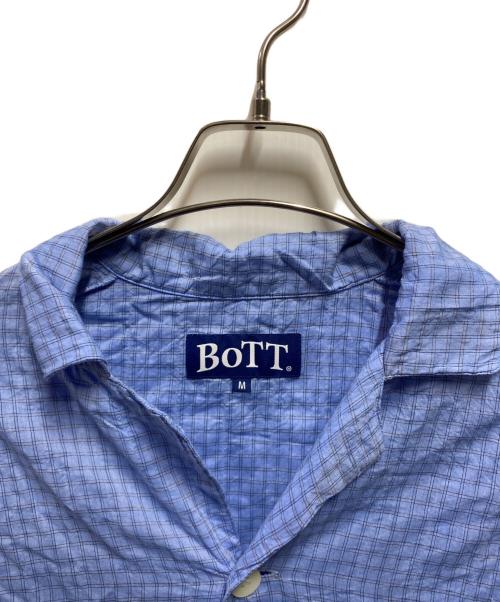 BoTT（ボット）BoTT (ボット) Windowpane S/S Shirt ブルー サイズ:Ｍの古着・服飾アイテム