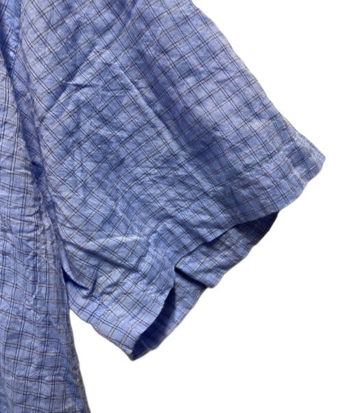BoTT（ボット）BoTT (ボット) Windowpane S/S Shirt ブルー サイズ:Ｍの古着・服飾アイテム