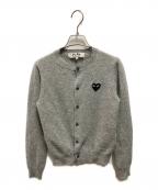 PLAY COMME des GARCONSプレイコムデギャルソン）の古着「ハートロゴウールカーディガン」｜グレー